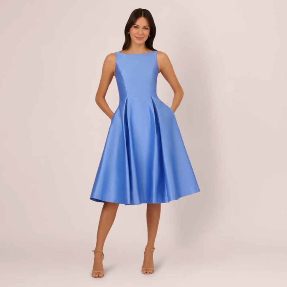 Cocktail Dress Electric Elegance – Adrianna Papell Blue Mikado (Now Unfindable!)